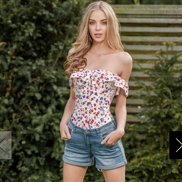 CORSET STORY FLORAL DITSY COTTON CORSET TOP - Picture 12 of 12